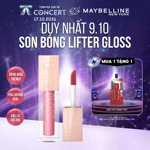 Son Bóng Lifter Gloss cho Đôi Môi Đầy Căng Mọng Kẹo cùng Hyaluronic Acid Maybelline New York 5.4ML