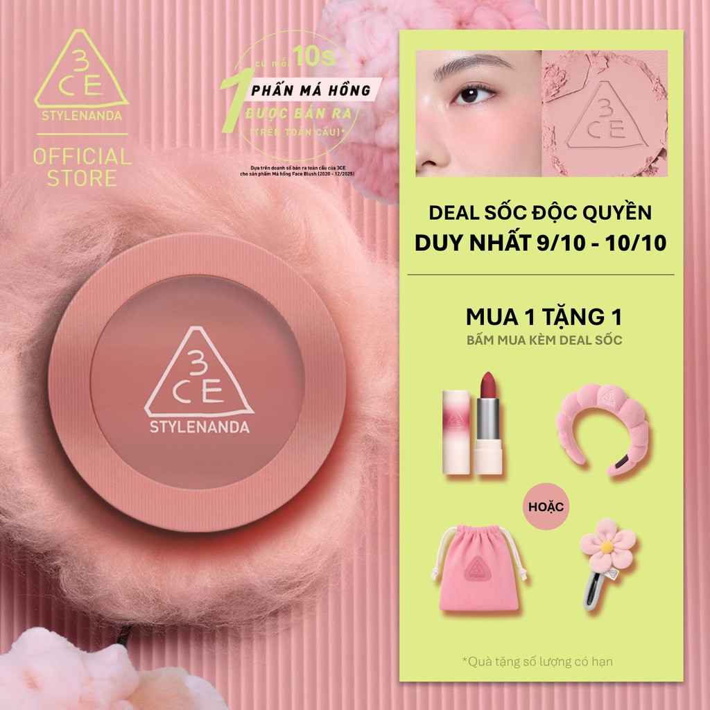 [CÓ MÀU MỚI] Phấn Má Hồng Mịn Lì 3CE Face Blush