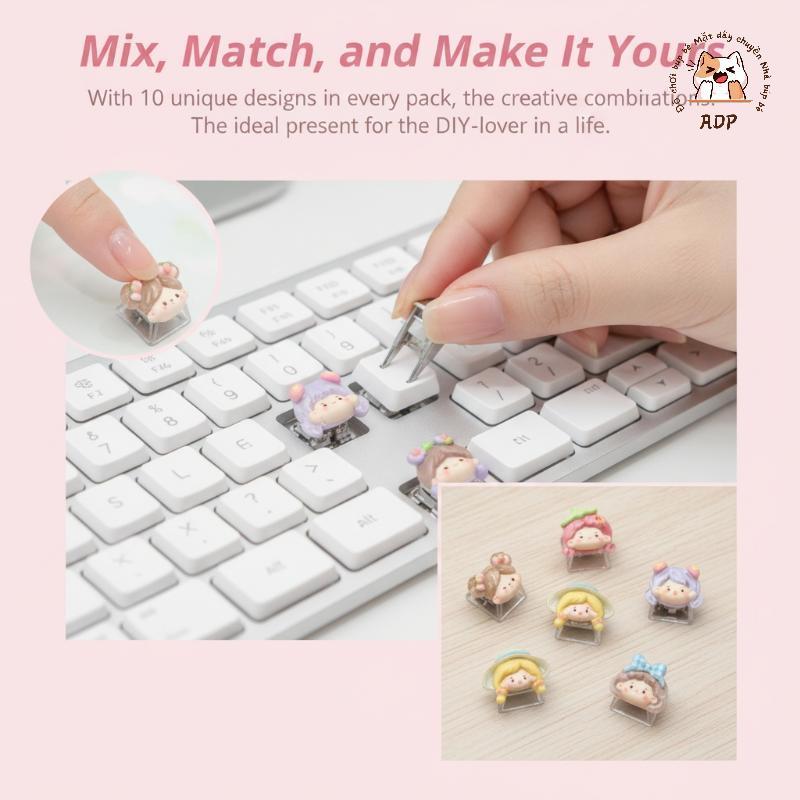 [ADP] 10 Cái DIY Custom Girls Keycaps Phụ kiện đồ chơi giảm căng thẳng ...