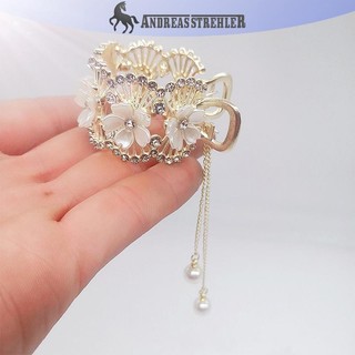 Onetimingfine Thời Trang Kim Cương Giả sel Ngọc Trai Vuốt Tóc Hoa Nữ Barrettes Đuôi Ngựa Giá Đỡ Kẹp Tóc Phụ Kiện Tóc Quà Tặng VN