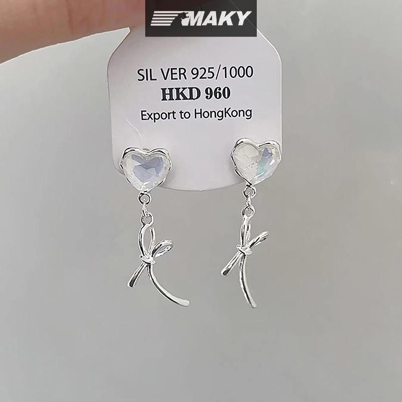 Newwellknownepic 1 Cặp Phong Cách Hàn Quốc Xanh Zircon Ngôi Sao Mặt Trăng Bông Tai Dành Cho Nữ Tinh Tế Ngọt Ngào Dễ Thương Tính Khí Bông Tai Trang Sức Cưới VN