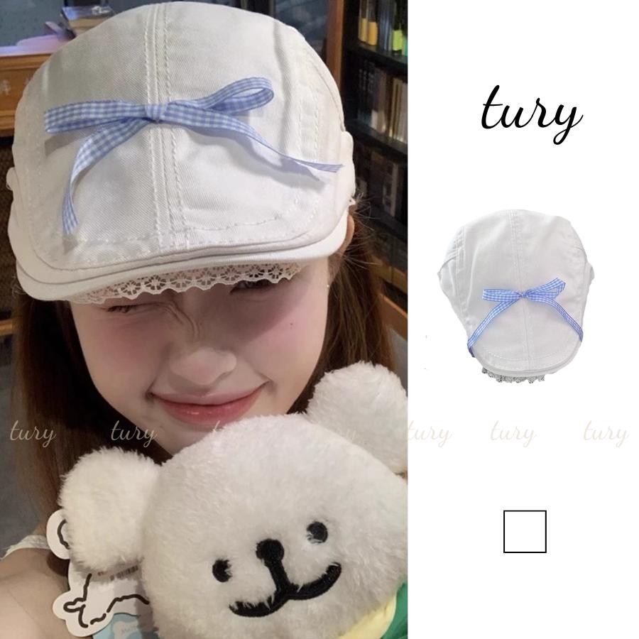 Mũ Beret Nữ - Tury - Mũ Nồi Viền Ren Phối Nơ Dễ Thương Phong Cách Tiểu Thư Cổ Điển - MN066