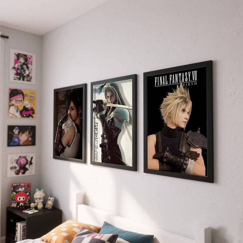 F-Final Fantasy Poster T-Tafa Cloud Sephiroth Game Anime Poster Canvas Tranh Treo Tường Nhà Phòng Khách Phòng Trò Chơi Nhà Để Xe Nghệ Thuật Treo Tường