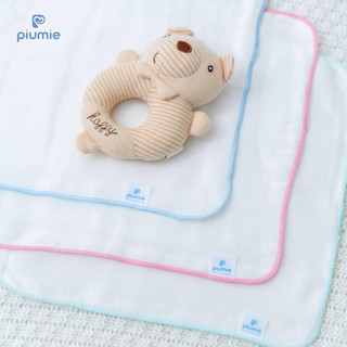 Piumie Khăn sữa gạc xô Piu Miu 3 lớp, 100% cotton tự nhiên, mềm mại, lành tính, thấm hút cao - hộp 10 chiếc
