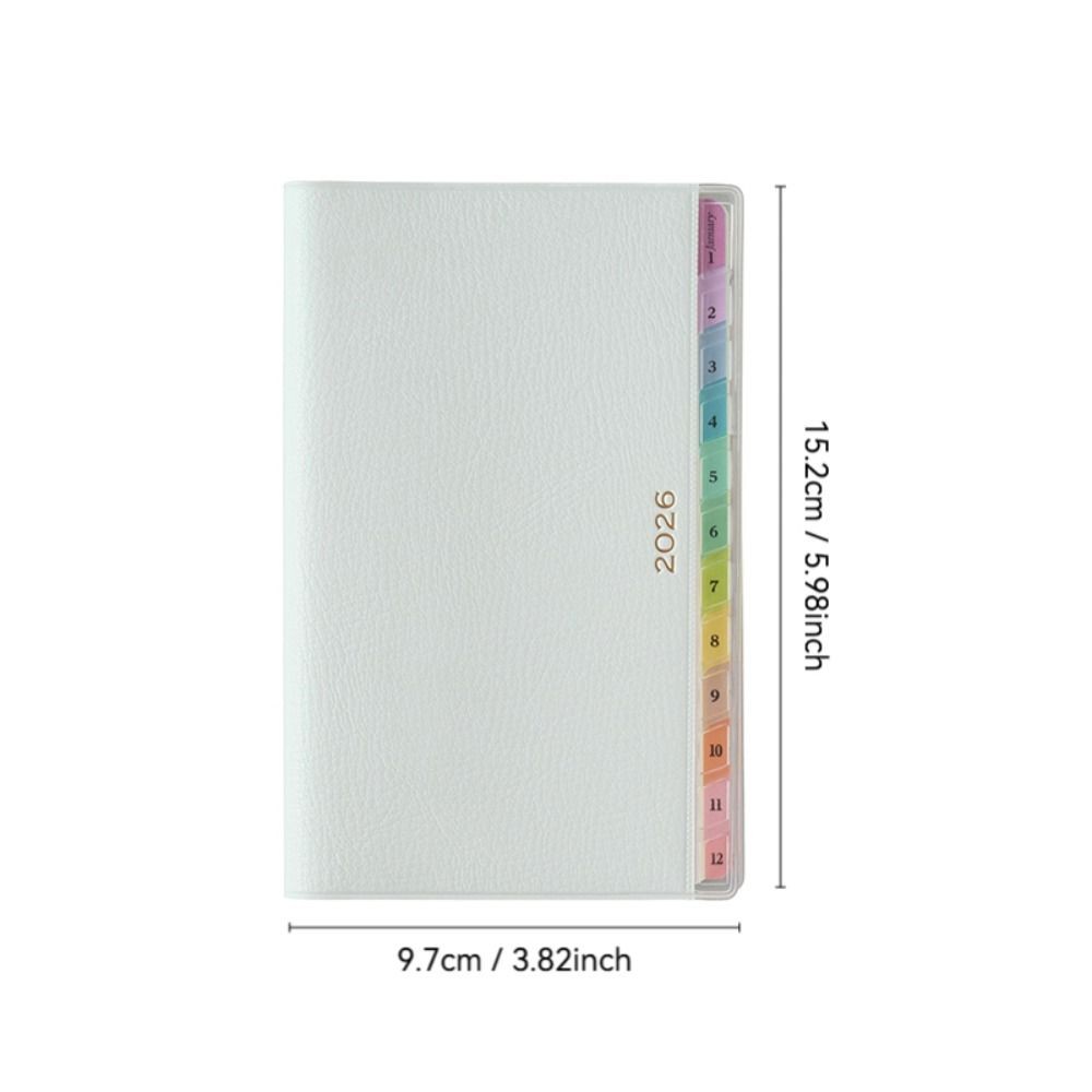 BEABOUT 2026 Planner, Da PU với Lịch Chương trình nghị sự Sách, DIY 220 Trang Danh sách việc cần làm đầy màu sắc Notepad Đồ dùng học tập