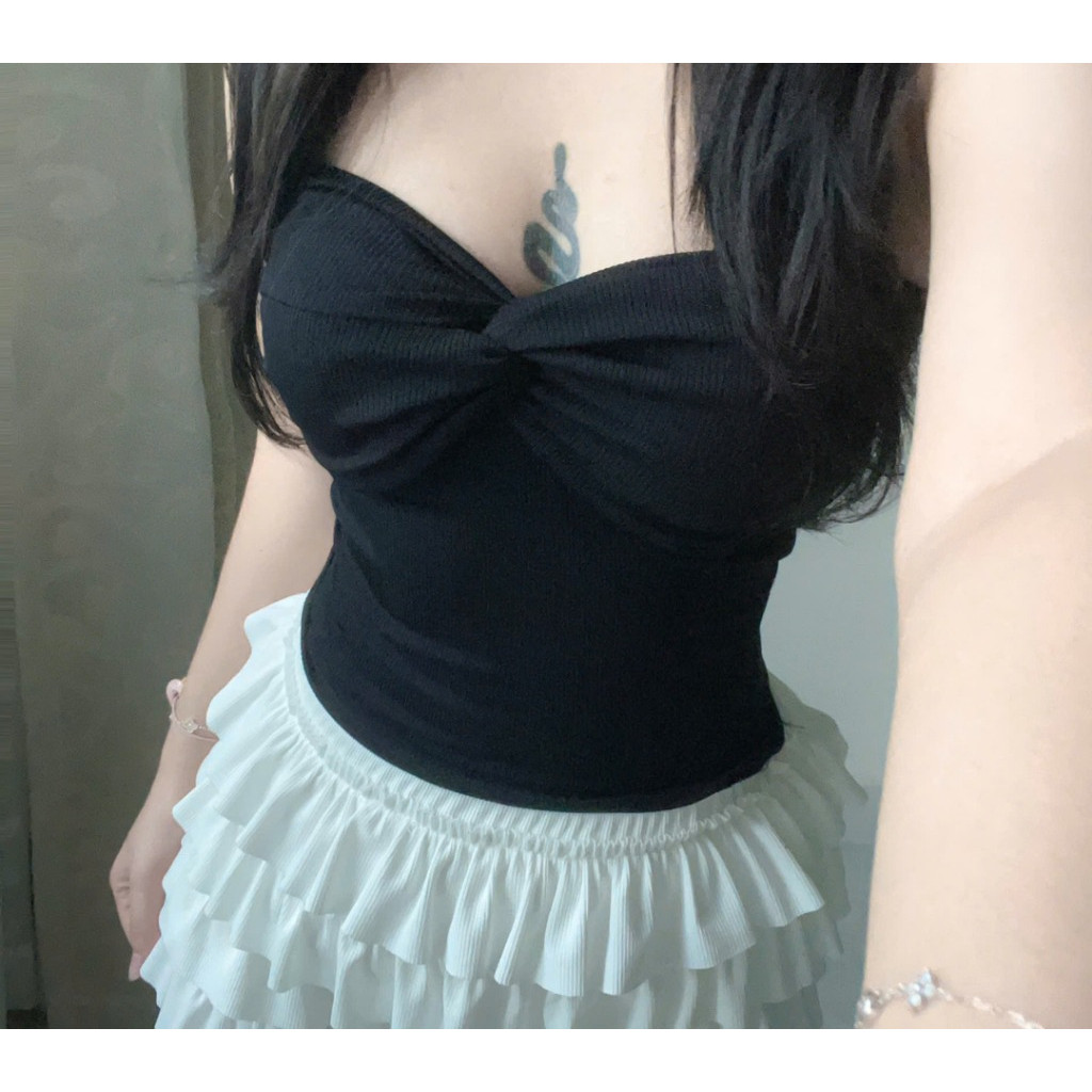 Áo Ống Nữ Kiểu Xoắn Ngực, Áo Ống Dáng Dài Ôm Body Cho Nữ_A376