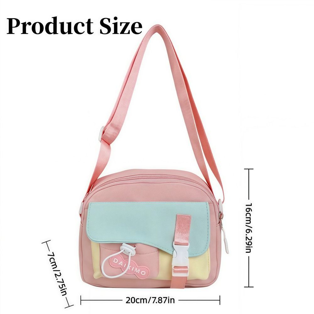 Túi đeo vai nữ CPINCP, Túi đeo chéo dung tích lớn màu sắc, Túi Tote vải Nylon mềm nhẹ dễ thương cho bé gái