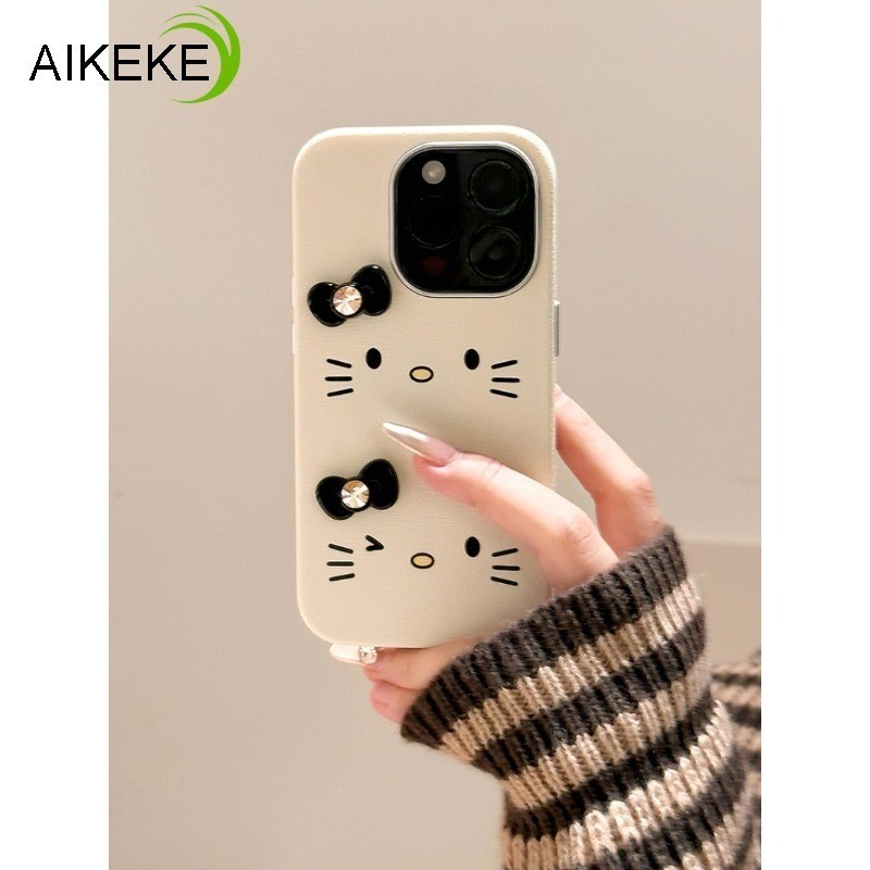 Ốp Điện Thoại Hello Kitty 3D Nơ Dễ Thương Cho Honor 400 Pro Lite 400 Smart X9C X8C X7D X6C 5G 4G Vỏ Da PU Mới Đơn Giản Chống Rơi Ốp Lưng Mềm