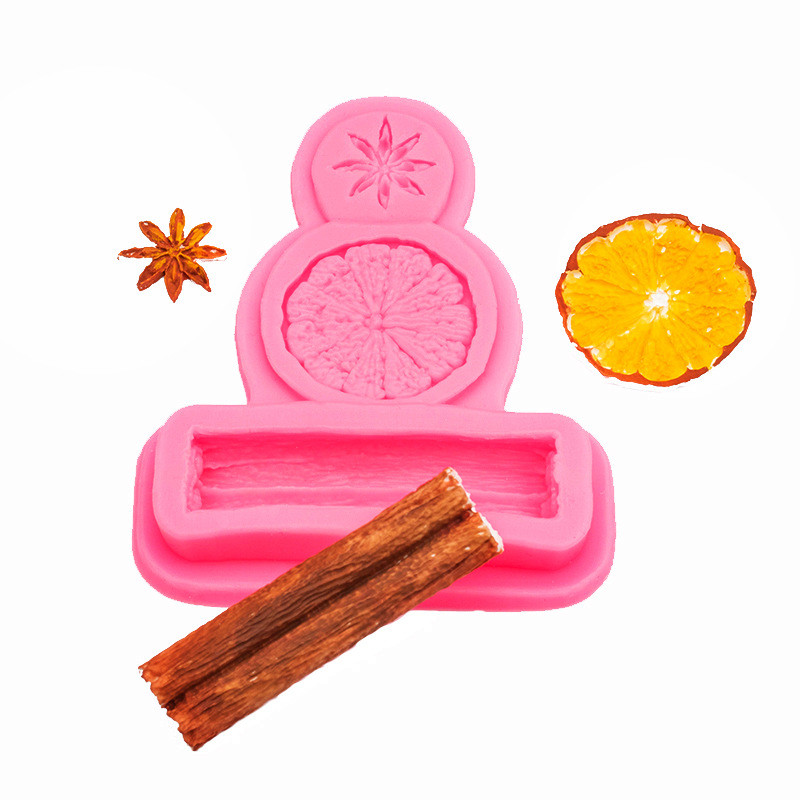 Quế Ngôi Sao Anise Chanh Lát Khuôn Silicon Fondant Bánh Trang Trí Khuôn Socola Lẩu Đế Series Khuôn