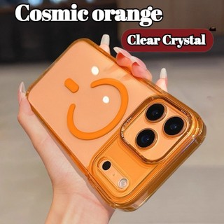Ốp điện thoại trong suốt từ tính trong suốt màu cam vũ trụ 17 Series mới cho IPhone 17 Pro Max 17 Air 15 16 Pro Max Vỏ cứng Vỏ chống sốc