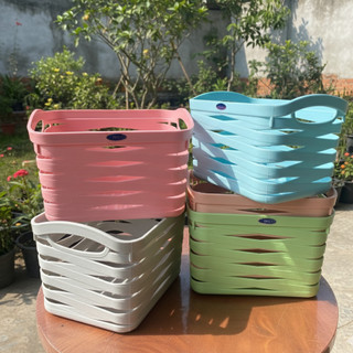 COMBO 2c Rổ nhựa RICO nhiều màu – rổ đựng đồ mini xinh xắn, dễ thương, phong cách Hàn Quốc