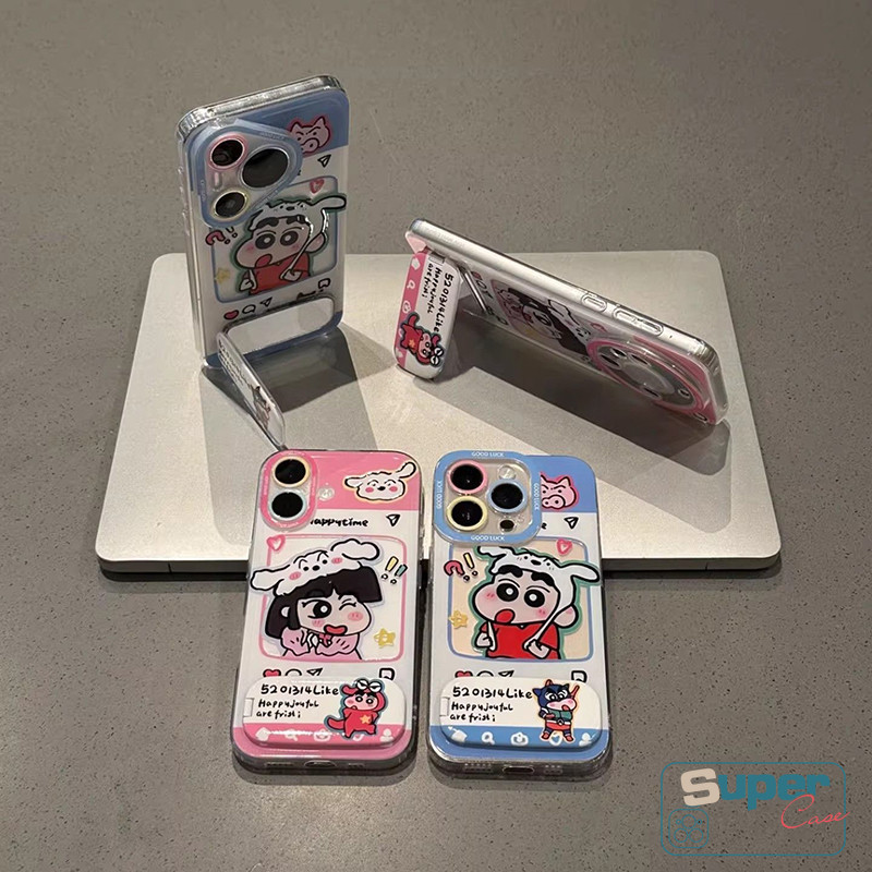 Ốp Lưng Tương Thích Cho IPhone 13 17 11 15 16 12 14 Pro Max X XS Max 7 8 Plus XR SE 2020 Cặp Đôi Dễ Thương Crayon Shin-chan Bìa Mềm