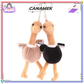 CANAMEK Dễ Thương Đà điểu Sang Trọng Hoạt Hình Mặt Dây Chuyền Mềm Nhồi Bông Búp Bê Móc Khóa Ba Lô Túi Xe Móc Khóa Nhẫn Trang Trí Trẻ Em Quà Tặng CSF