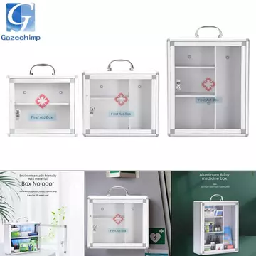 Treo Tường Sơ Cứu Tủ Tổ Chức Có Thể Khóa Hợp Kim Nhôm Chống Bụi Hộp Bảo Quản Hộp Sơ Cứu Cho Phòng Tắm Kinh Doanh