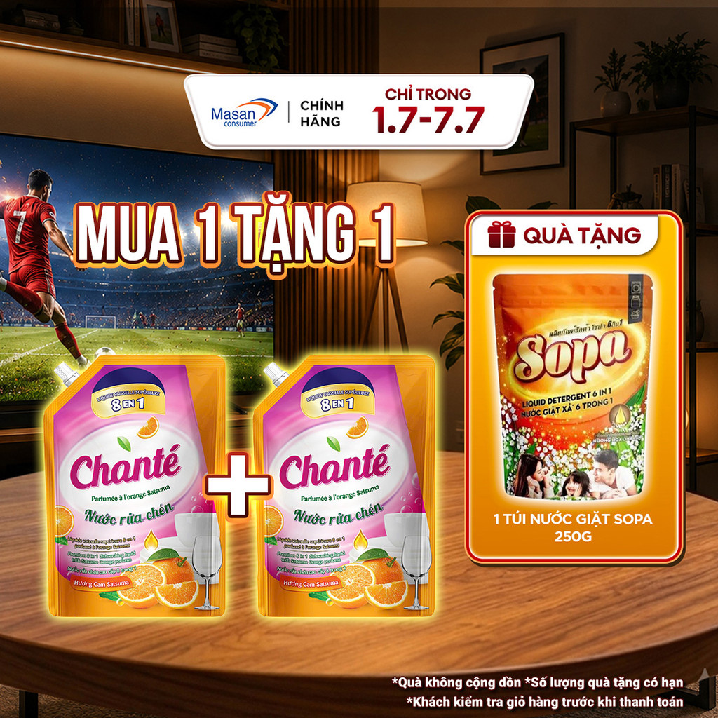 [Chọn loại] Combo 2 Nước rửa chén Chanté túi x 3.2kg