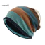 Một thế giới| Unisex Sọc Slouchy Baggy Beanie Mũ Ấm Áp Thu Đông Hip Hop Đầu Lâu Mũ