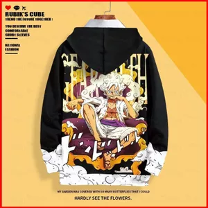 GC1 Một Mảnh Anime Áo Dài Tay Unisex Cosplay Luffy Gear 5 Mặt Trời Thần Nika Áo Thời Trang Top Chui Đầu Ove
