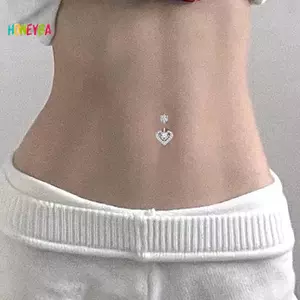 < Honeyba > Nhẫn buộc bụng Zircon pha lê thời trang dành cho nữ Cô gái Trái tim tinh tế Bướm rốn Nhẫn xỏ khuyên cơ thể Quà tặng trang sức đẹp