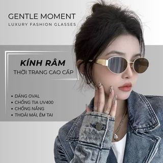 [KOL Live] Kính râm gọng oval kim loại GENTLE MOMENT kính mát chống tia UV thời trang nam nữ phong cách ngầu GMT936