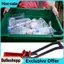 Belleshopp Máy nghiền hộp 500ML Máy đập vỡ có tay cầm bằng cao su bằng thép màu đỏ Dụng cụ mở chai nhựa tái chế để sử dụng và tiện lợi
