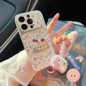 Ốp Mèo Kitty Dễ Thương Cho Vivo Y05 Y04 Y04S Y03 Y03T Y02 Y02S Y02T Y02A Y01A Y77 Y75 Y72 Y58 Y56 Y95 Y93 Y91C 5G 4G Vỏ Bánh Hoạt Hình Matte Vỏ Điện Thoại Mềm Có Dây Buộc Đồ Chơi Sang Trọng