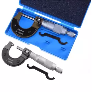 {TB & Bag} Dụng cụ đo micromet hệ mét bên ngoài bằng kim loại 0-25mm 0,01mm cho công cụ Caliper cơ khí.