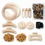 WANYEDI 111 Chiếc Kẹp Móng Vuốt Scrunchies, Bộ Phụ Kiện Tóc Mềm Vintage, Màu Kem Cà Phê Mờ Thời Trang Bộ Trang Trí Tóc Hỗn Hợp Cho Nữ Bé Gái