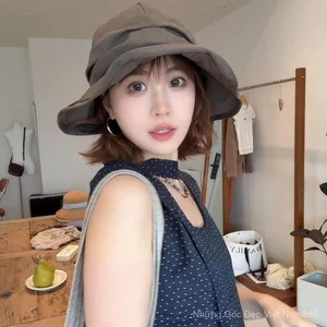 Phong Cách Mới Lười Xếp Ly Có Thể Gập Lại Chống Nắng Mũ Nhẹ Thoáng Khí Nhanh Khô Vải Thiết Kế Xếp Ly Thân