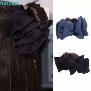 FUHUIOT Xanh Đen Nơ Chignon, Miếng Tóc Tổng Hợp Scrunchy Tóc Bun, Tính Khí Lông Tơ Tự Nhiên Phần Mở Rộng Tóc Bóng Đầu Tóc Giả Nữ