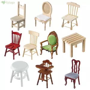 YOLOGO Ghế Thu Nhỏ Sofa Tỉ Lệ 1: 12 Đạo Cụ Ảnh Nhà Hàng Phòng Khách Gỗ Ghế Mini