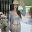 Áo Vest cổ chữ u kiểu Mỹ Bộ áo ngắn hai mảnh dành cho nữ mùa hè Áo thun ngắn tay Slim-Fit Sweet Cool Hot Girl Top