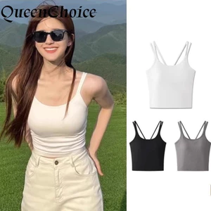 Phụ Nữ Đệm Gợi Cảm Màu Xám Crop Top Nữ Áo Sơ Mi Không Tay Tank Camis Thể Thao