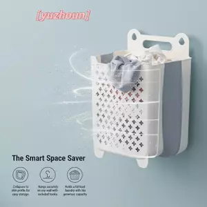 Giỏ đựng quần áo bẩn treo tường Giỏ đựng đồ gấp dung tích lớn Thiết kế rỗng chịu tải mạnh để thông gió