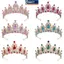 MAKY Sang Trọng Pha Lê Thanh Lịch Công Chúa Vương Miện Phụ Kiện Tóc Tiara Cho Nữ Đảng Kim Cương Giả Cưới Cô Dâu Vương Miện Đầu Mới Trang Sức VN