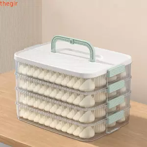 Hộp đựng bánh bao đông lạnh THEGIRL8B, Hộp đựng Wonton bằng nhựa nhiều lớp, Đặc biệt có nắp Hộp đựng thực phẩm đông lạnh nhanh cho gia đình