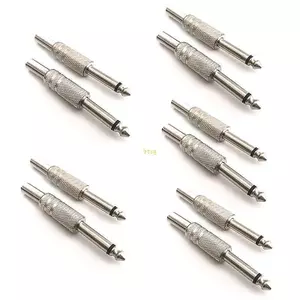 Btsg 10 Cái Túi 1 4 Mono o Jack Bạc Kim Loại 6 35mm Nam Monaural o Cáp Kết Nối Phích Cắm
