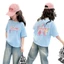 Bé Gái Cotton Nguyên Chất Phong Cách Mỹ Hoạt Hình Thời Trang Áo Thun Tay Ngắn Phù Hợp Với Áo Rời Mùa Hè Giữa Lớn Trẻ Em Học Sinh Top HO70