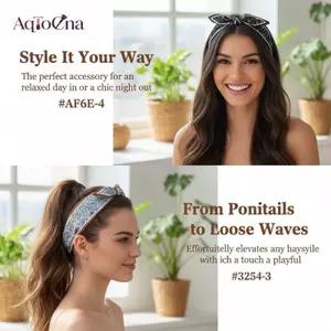 AqToCna Hoa Paisley Bohemian Nơ Thỏ Tai Nữ Rộng Bandanna Tóc Mềm Cho Đảng Và Trang Phục Thường Ngày AqToCna