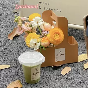 10 Chiếc Túi Quà Hoa Di Động Đựng Giấy Kraft Cà Phê Bánh Hoa Món Tráng Miệng Hộp Đựng Ảnh Ủng Hộ Đồ Uống Có Tay Cầm