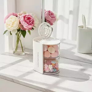 Hộp đựng mỹ phẩm xoay Doutie Hộp đựng đa năng chống bụi 360 độ để đựng đồ trang điểm VN