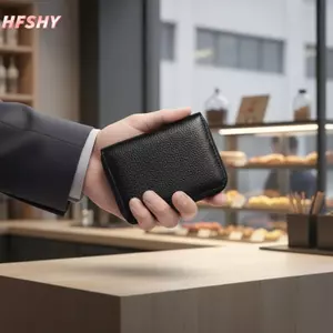Ví dây kéo nhỏ bằng da PU an toàn HFSHY dành cho nam và nữ Lý tưởng để mang theo Essentials VN