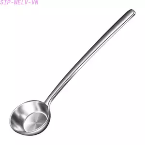 {WELV}316L Stainless Steel Thickened Sauce Spoon Multipurpose Flat Round Bottom Long