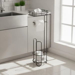 Giá đỡ cuộn vệ sinh có giỏ đựng khăn giấy phòng tắm tiết kiệm không gian có kệ sắp xếp sàn