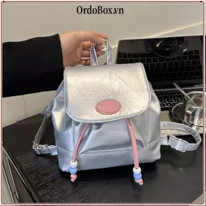 Ba lô nhỏ ORDOBOX, Ba lô cầm tay bằng da PU mềm, Túi đi học nữ có dây kéo dễ thương thời trang dành cho học sinh