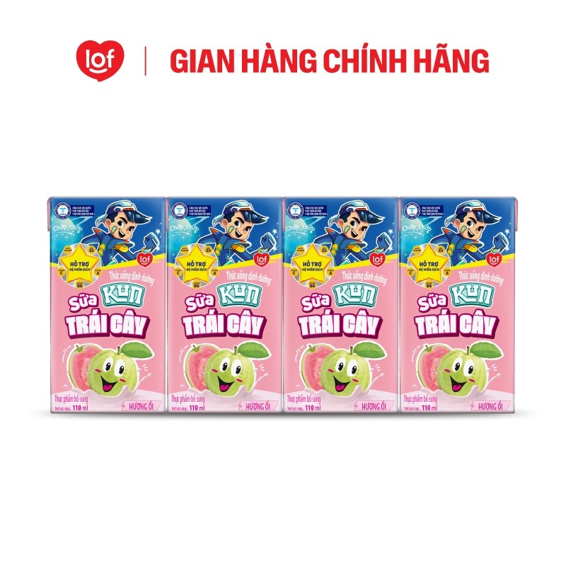 Sữa trái cây Kun vị ổi thùng 48 hộp x 110ml