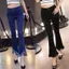 Mùa hè 2026 Plus size Quần Denim dài đến mắt cá chân màu đen dài đến mắt cá chân Fat Sister Tua Rua Frayed Edge Loose Covering Thịt Slimer Look Hàn Quốc Wide-