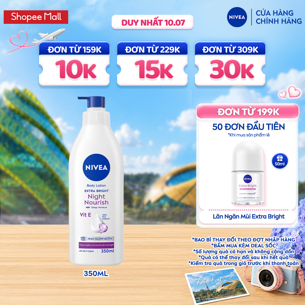 Sữa Dưỡng Thể NIVEA Dưỡng Sáng Mịn Da Ban Đêm (350 ml) - 98412