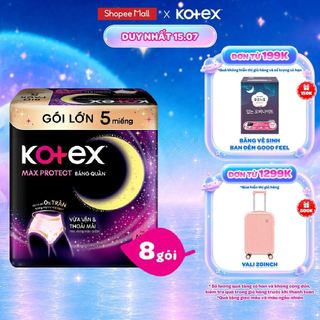 Thùng 8 gói BVS Kotex Ban Đêm Dạng Quần cỡ M/L 5 miếng