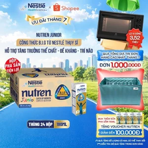 Thùng 24 Hộp Sữa Pha Sẵn NESTLÉ NUTREN JUNIOR Thụy Sĩ Công Thức BIG Tăng Trưởng 180ML
