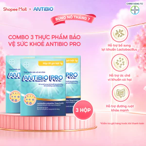 Combo 3 Thực Phẩm Bảo Vệ Sức Khỏe ANTIBIO PRO Hỗ Trợ Bổ Sung Lợi Khuẩn, Cân Bằng Hệ Vi Sinh Hộp 20 Gói x 1g x3